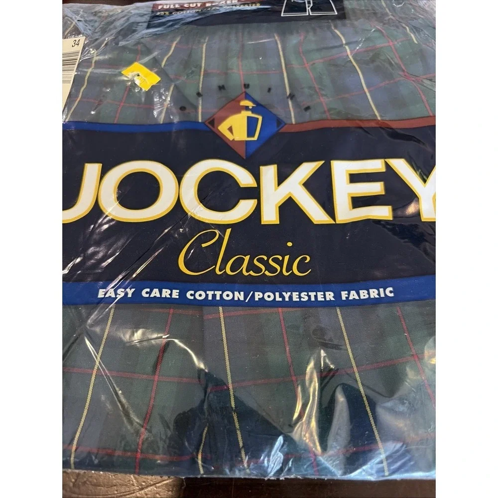 Vintage 1998 Jockey Classic Men's 34 Full Cut Boxer 1-Pack Plaid Multicolor NOS
